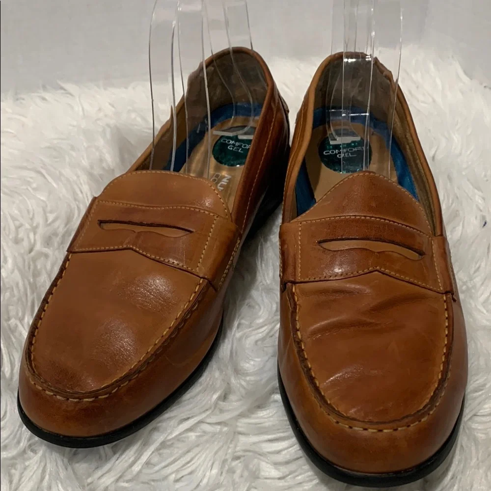 🟢3 for $20—— NUNN Bush Brown Leather Slip-On Loafers Comfort Green w Memory Foam